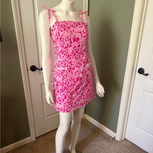 Pink Lilly Pulitzer tie strap mini dress